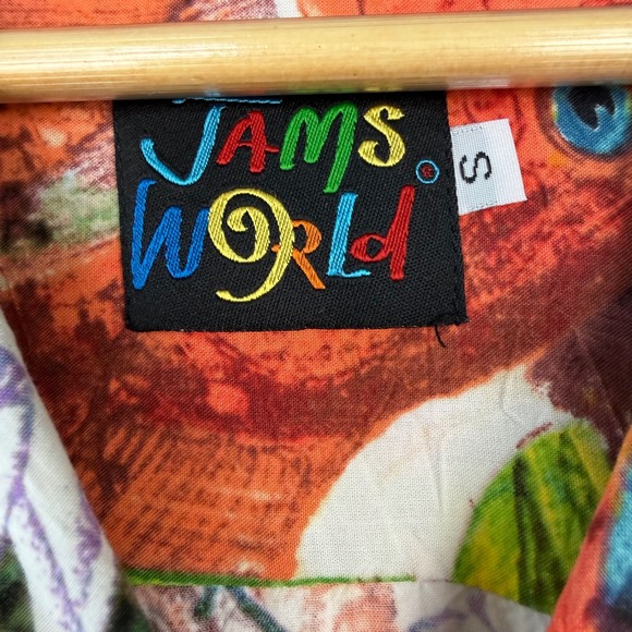 Jams World Aloha Style Camp Shirt Samurai Sushi Print Short Sleeve Size Small - Picture 11 of 12